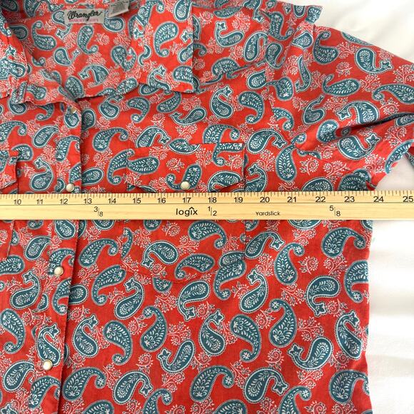 Wrangler Wms Wrancher Paisley Western Pearl Snap LS Shirt Size 2XL Cowgirl Rodeo - Picture 10 of 11